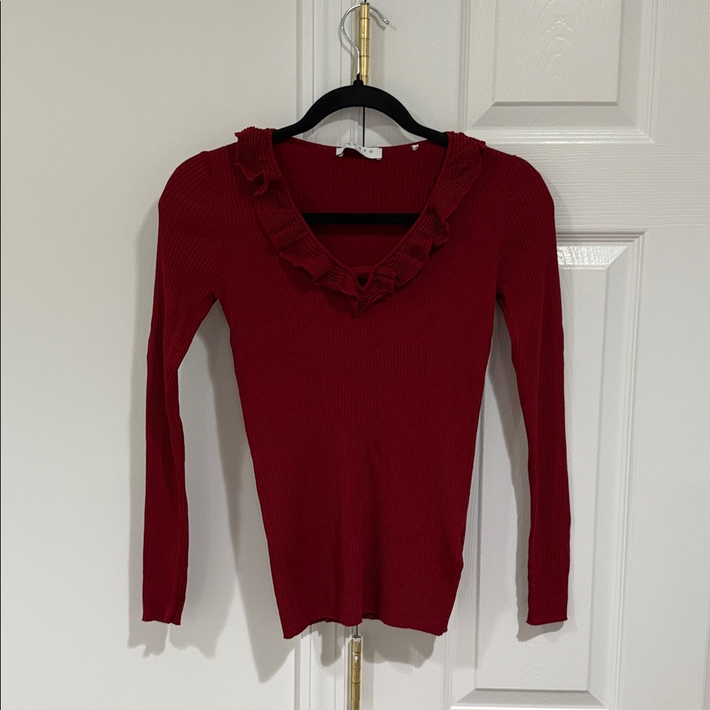 Sandro Vibrant Red Knit Top